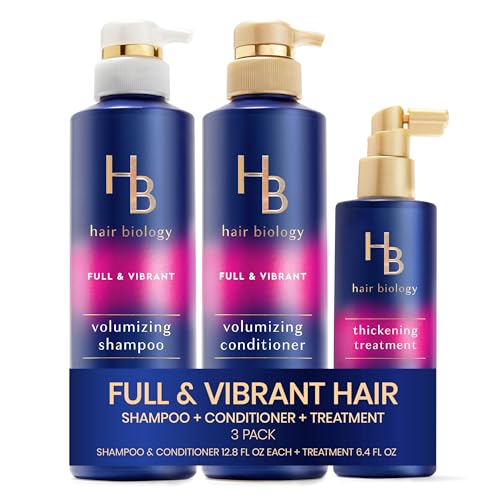 Full & Vibrant Hair Growth Set - Volumizing Shampoo, Conditioner & Thickening Treatment - 32 Fl Oz