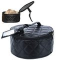 Round Premium Wig Travel Case - Compact & Durable Makeup Box in Black