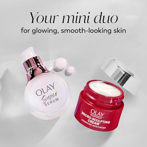 Olay Super Serum & MicroSculpting Face Cream Duo - Travel Size Skin Care Set