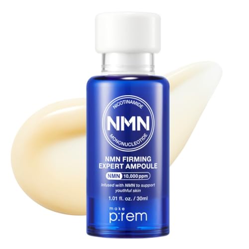 MAKE P:REM NMN NAD+ Firming Expert Ampoule Serum, Intensive Firming & Smoothing Facial Serum with Peptides & Resveratrol for Visible Elasticity and Radiance, Korean Skin Care, 1.01 fl oz (30ml)