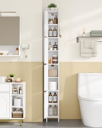 Hzuaneri 70.9" H Bathroom Storage Cabinet, Tall Corner Cabinet with 4 Doors