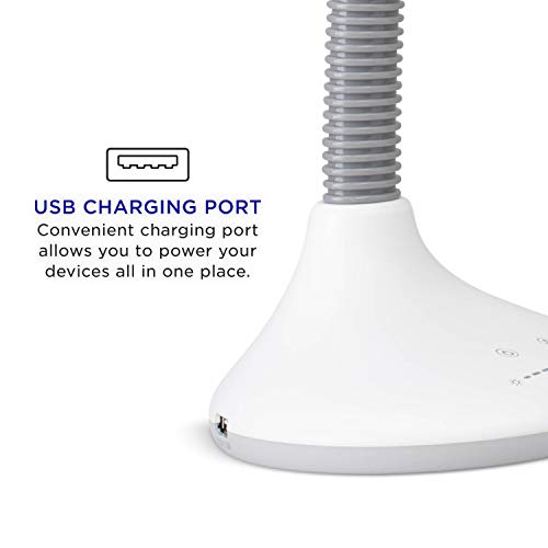Full Spectrum LED Desk Lamp with Adjustable Brightness & USB Port