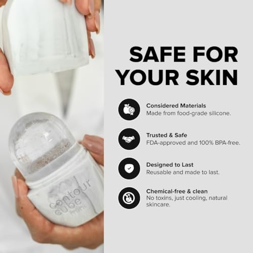 Contour Cube Mini - Revolutionary Ice Roller for Sculpting & De-Puffing - Face Ice Roller & Massager - Ice Mold for Face - Compact Skin Care Tools for Daily Skincare & Travel - Marble
