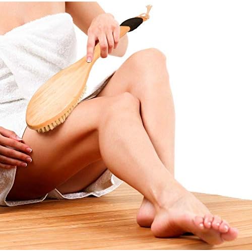 OWIIZI Back Scrubber Brush for Shower & Foot Scraper Callus Remover Set, Body Bath Brushes Long Handle Skin Exfoliator for Men Women Wet Dry Use, Foot Grater for Dead Skin Foot Scraper Pedicure Tools