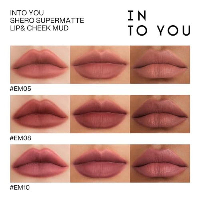 INTO YOU Velvet Matte Finish Lip Stain, Lip Tint, High Impact Lipcolor With Lightweight Lip Mud Texture, Dual-Use For Lips And Cheek, Pink Lipstick (EM12)