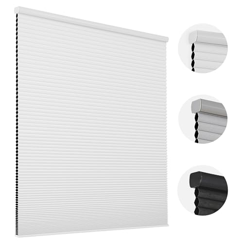 Joydeco Cordless Blackout Cellular Shades 56W x 64H White - Inside Mount