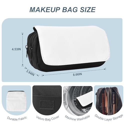 4Pcs Sublimation Makeup Bag Blanks,Sublimation Makeup Bags Bulk Travel Toiletry Bag Cosmetic Bags For Women Heat Transfer Removable Sublimation Bags with Zipper Cosmetic Make Up Bag for DIY Craft