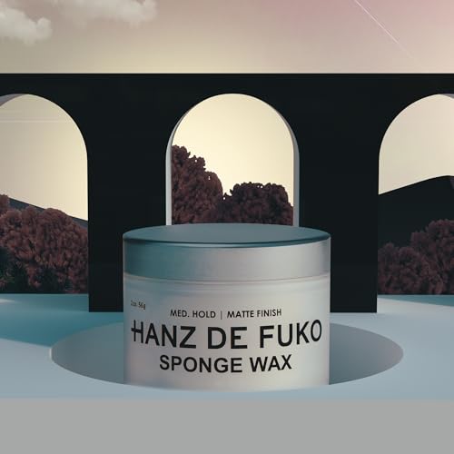 Hanz de Fuko Sponge Wax - Medium Hold Men's Styling Wax, Semi-Matte Finish, 2 oz Travel Size