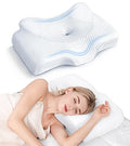 Osteo Cervical Pillow Queen White – Memory Foam Neck Support for Side & Back Sleepers