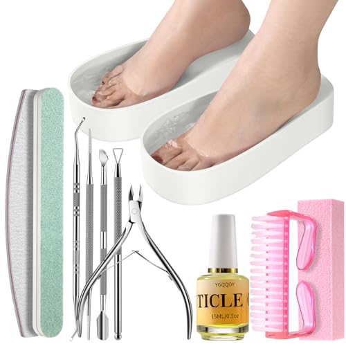 Toe Nail Soaking Bowl Set for Pedicure Gel Polish Remover with Nail Tools