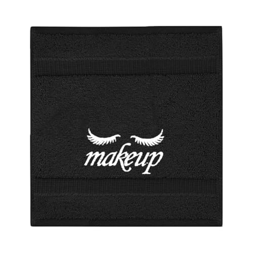 Set of 6 Makeup Remover washcloth. Turkish Cotton Perfect for Makeup Bag! 13x13 inches - Black