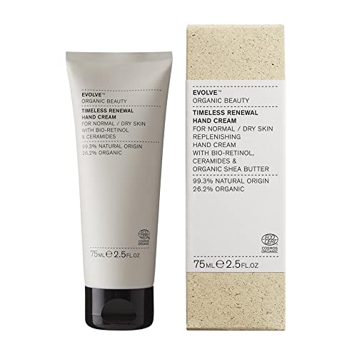 Evolve Organic Beauty - Natural Timeless Renewal Hand Cream | Small Batch, Vegan Clean Beauty (2.5 oz | 75 ml) Packaging May Vary