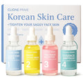 Korean Skin Care Set For Women - Gift For Women Korean Anti Aging Skin Care Products Lifting, Firmness & Hydration Essence, Mask, Booster & Ampoule Set for Radiant Smooth Looking Skin