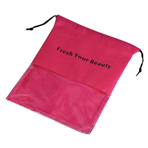 Large Rose Red Wig Storage Bags with Drawstring - Pack of 10