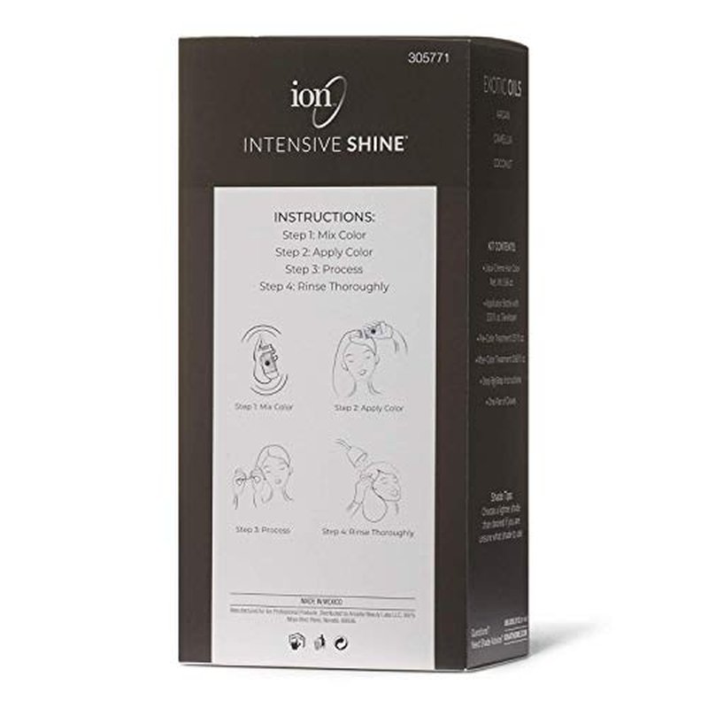 ION Intensive Shine Permanent LiquiCreme Hair Color Kit Fade Resistant Gray Coverage 2.5 Times More Shine Brilliant Long Lasting Color Medium Brown 4N