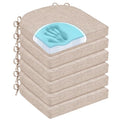Oatmeal Beige Set of 6 Memory Foam Chair Cushions for Dining Chairs with Non-Slip Ties