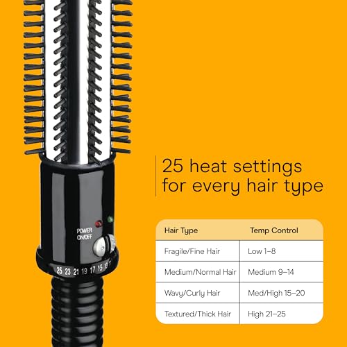 Conair Curling Iron Brush 1.25 Inch Instant Heat Nylon Bristles Black