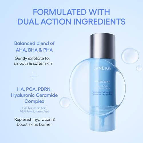 LANEIGE Water Bank Aqua Facial Serum - Hydrating & Gentle Exfoliation for Radiant Skin