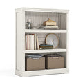 3-Tier Small Bookcase with Adjustable Shelves - White Oak, 39"H