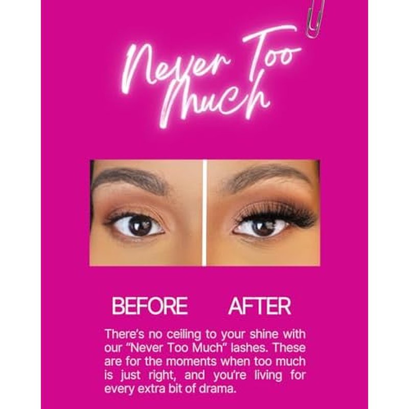 Harmony 'n Hues Luxury 3D Mink Eyelashes ? Siberian Volume, Reusable, Cruelty-Free, Handcrafted False Lashes-Never Too Much