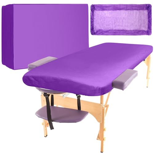 Purple Disposable Fitted Massage Table Sheets 39 x 87 Inches - Set of 30 - Mixweer