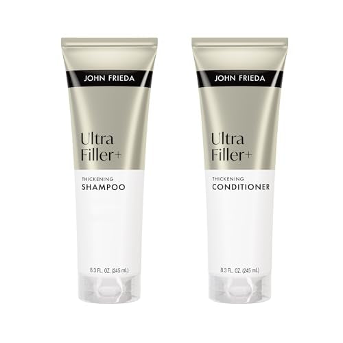 John Frieda ULTRAfiller+ Thickening Shampoo and Conditioner Set, Hair Thickening Conditioner and Shampoo for Fine Hair, 8.3 Fl Oz, Pack of 2