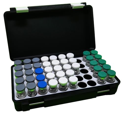 Black/White 3D Printed Vial Storage Case for 3ml Vials, Freezer Safe, Travel Ready, 50 Vials