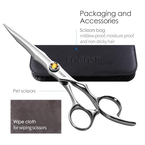 FOGOSP 6.5 Inch Professional Barber Hair Cutting Scissors VG10 Japan Steel for Men & Women