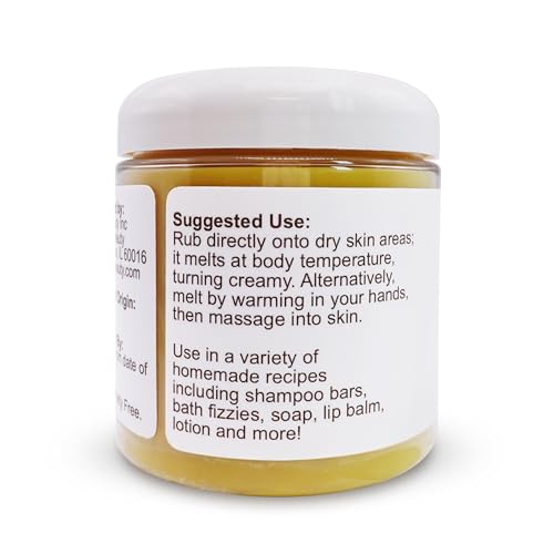 Soapeauty Pure Raw Cocoa Butter 8oz - Natural Body & Hair Moisturizer, DIY, Stretch Marks