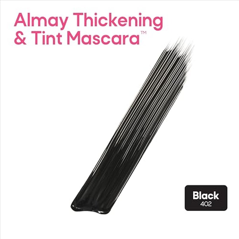 Almay Thickening & Tint Mascara, Instant Soft Full Volume, Conditions & Darkens Natural Lashes Over Time, No Flaking or Clumping (Packaging May Vary), 402 Black, 2 count