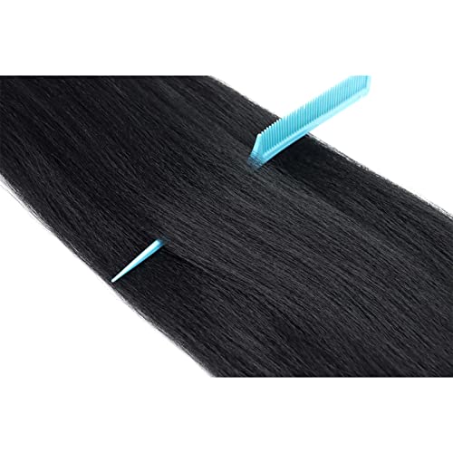 Dorsanee Pre Stretched Braiding Hair 8 Packs 42 Inch Natural Black Synthetic Extensions for Braids & Twists - Hot Water Set Yaki Straight