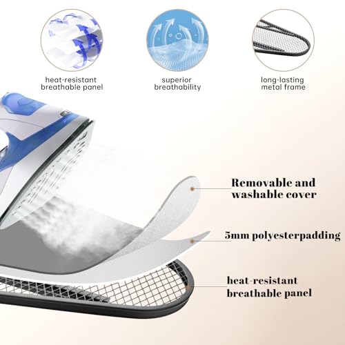 RIZTAIK Gray Space-Saving Compact Ironing Board 13 x 43 Inches