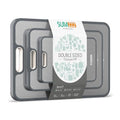 Set of 3 Double-Sided Titanium & Food-Grade PP Cutting Boards - Silver