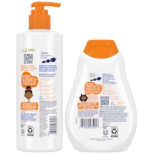 Dove Kids Moisturizing Shampoo + Styling Curl Cream Twin Pack ? ¡°Hair Love¡± Curly Hair Products for Kids, Coconut Cookie Scent (3 Piece Set)