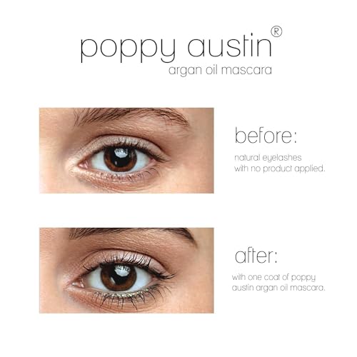 Poppy Austin Mascara 9g - Lash Mascara - Organic, Paraben-Free, Vegan, Cruelty-Free, Hypoallergenic - Lengthening & Volumizing with Argan Oil, Natural - Blue