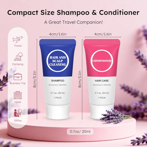 Travel Size Shampoo & Conditioner Set - 0.7 Fl Oz Pack of 60 - RSQAZQ