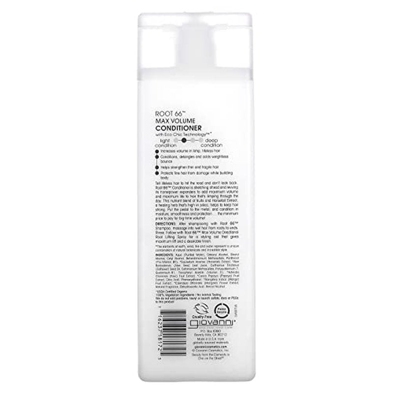 Giovanni Root 66 Max Volume Conditioner - Giovanni Moisture Hair Conditioner for Women & Men, Moisturizing with Natural Ingredients for Damaged Hair, Sulfate Free - 8.5 Fl Oz (Pack of 1)