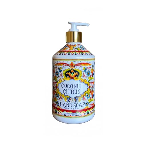 Home and Body Company Hand Soap Villa Flora Collection 16 FL/473ml Bottles infused with Essential Oils (SET OF 4) Sea Salt Verbena, Coconut Citrus, Orchid Vanilla, and White Jasmine