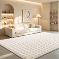 Chovy Creamy White Rabbit Plush Rug 5x8 ft Fluffy Faux Fur Kids & Nursery Decor