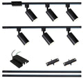 Black 6-Light LED Track Lighting Kit with 6.6ft H Track Rails & Canopy Connector