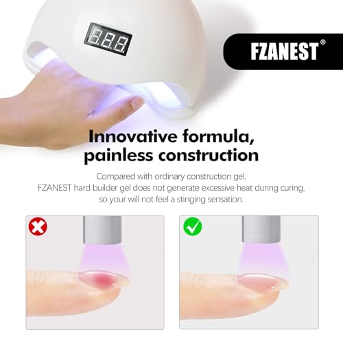 FZANEST Builder Gel in Jar 38g (6pcs) HEMA/TPO-Free UV/LED Soak-Off - Multicolor