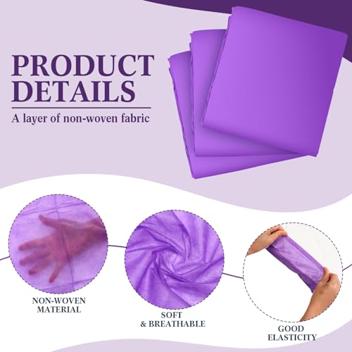 Purple Disposable Fitted Massage Table Sheets 39 x 87 Inches - Set of 30 - Mixweer