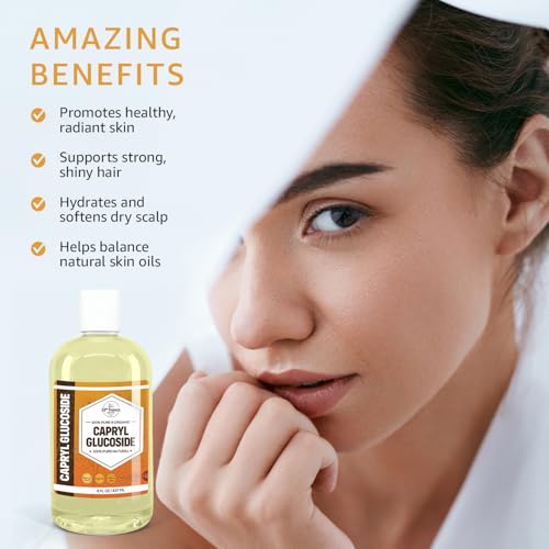 Capryl Glucoside Liquid Surfactant (16 oz) - Caprylyl Natural, Plant Derived, DIY Skin Care - Facial Cleansers, Body Washes, Shower Gels, Foaming, Body Soap, Shampoos, 16 ounce