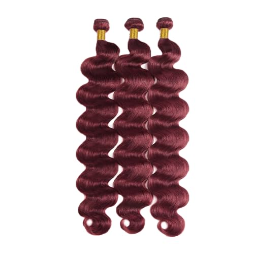 #99J Burgundy Human Hair Bundles Body Wave 28/30/32 Inch - Unprocessed Brazilian Virgin Hair
