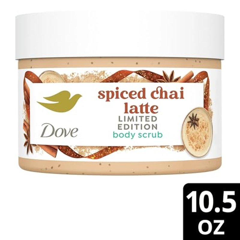 Dove Exfoliating Body Scrub ? Spiced Chai Latte, Deeply Nourishing Exfoliant with ¨ù Moisturizing Cream, 10.5 oz