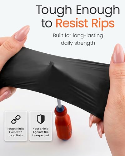X-Large Black Nitrile Disposable Food Prep Gloves 5 Mil Case of 1000