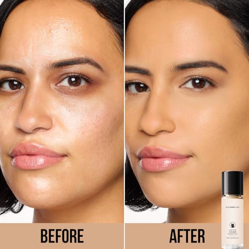 CARSLAN Full Coverage Matte Foundation N01 - 1.05 Oz for Oily Skin, 24H Wear