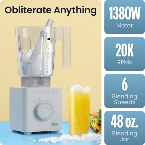 Chefman Concrete Power Blender 48oz Countertop Smoothie & Ice Crusher