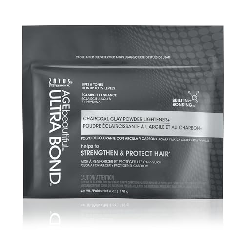 6 Ounce Charcoal Clay Powder Hair Lightener with Bonding Technology - Highlights & Tones in One Step