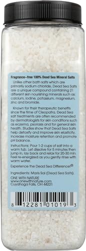 Unscented Dead Sea Bath Salts 32oz - Fragrance-Free Skin Detox